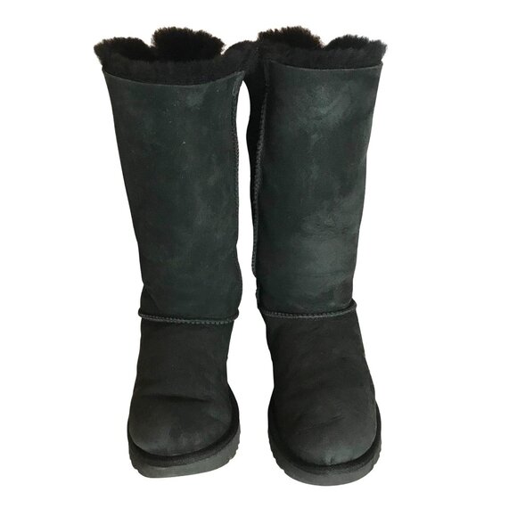 Women's Bailey Bow Tall II Black Suede Sherpa Lined Boot SZ 8/39 - Picture 3 of 8